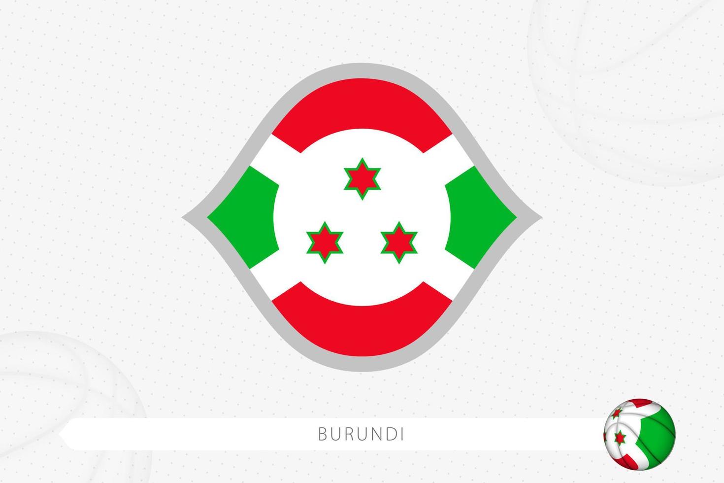 Burundi-Flagge für Basketballwettbewerb auf grauem Basketballhintergrund. vektor