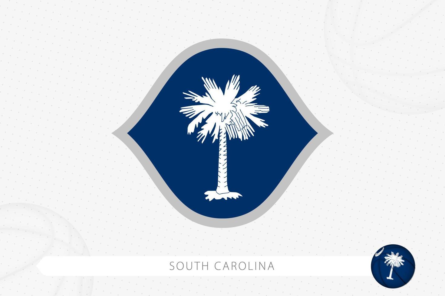 söder Carolina flagga för basketboll konkurrens på grå basketboll bakgrund. vektor