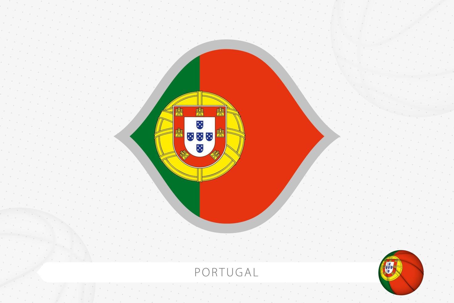 portugal-flagge für basketballwettbewerb auf grauem basketballhintergrund. vektor