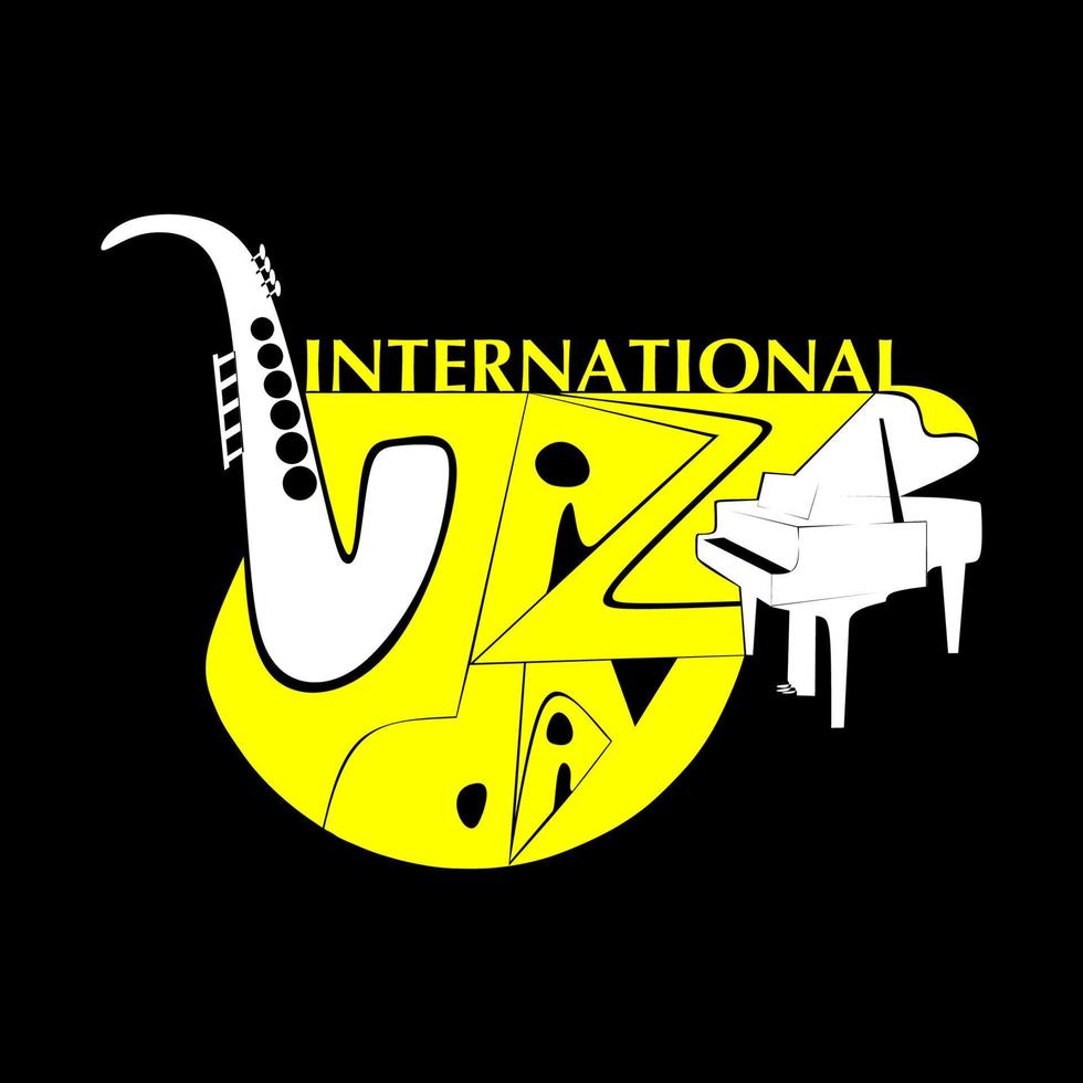 Internationaler Jazz-Tag-Musik-Negativraum-Stil-Vektor-Poster vektor