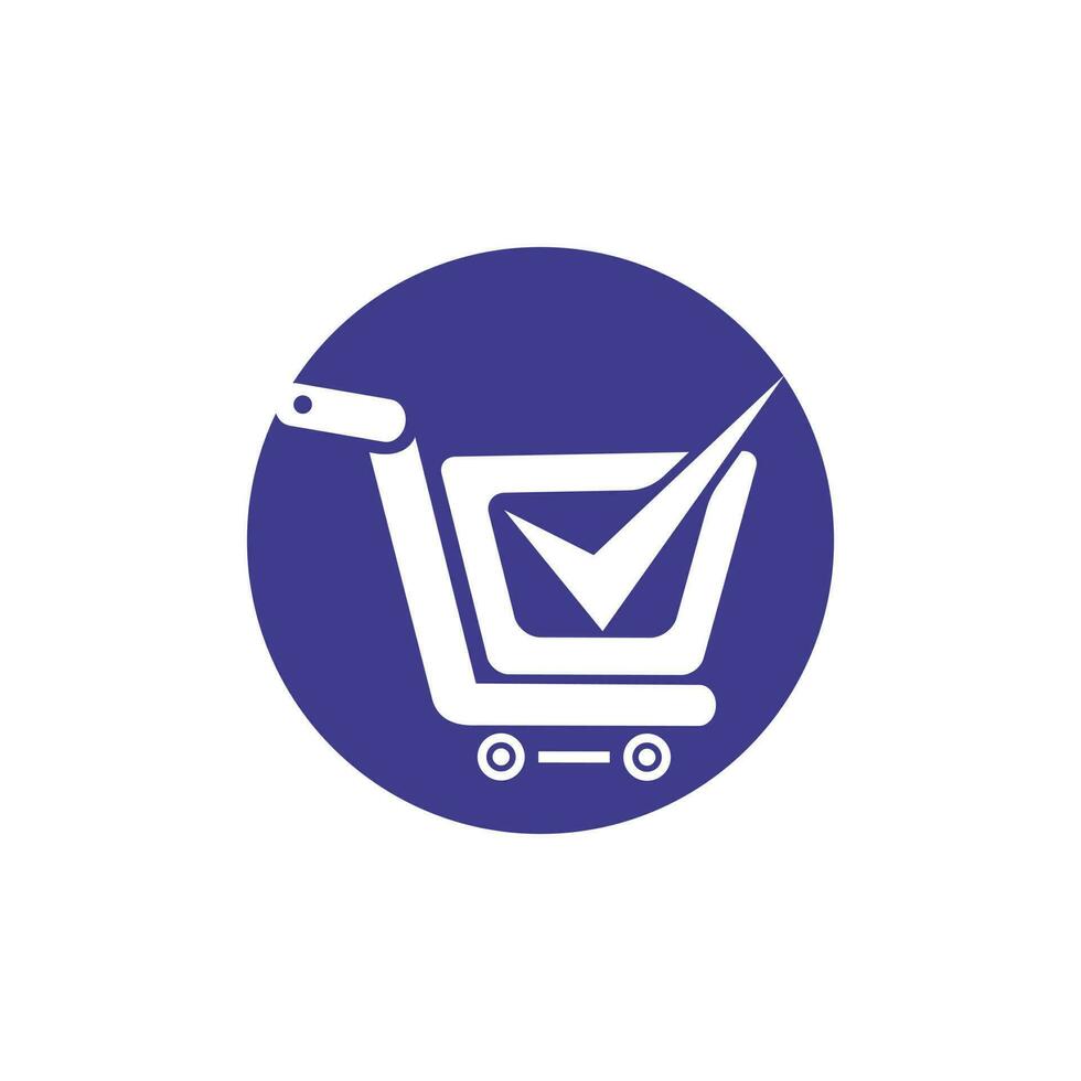 Design-Vorlage für sicheres Shopping-Vektor-Logo. Trusted Choice Einkaufswagen-Logo-Icon-Design. vektor