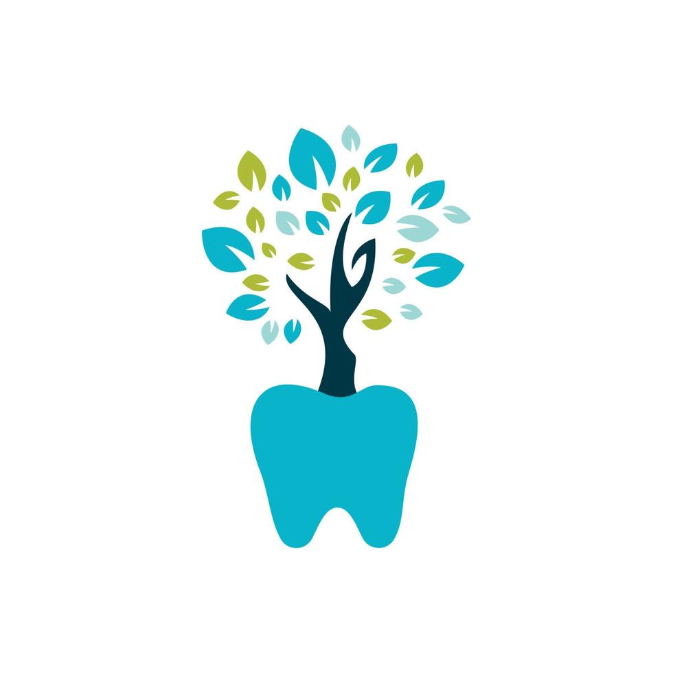 dental träd vektor logotyp design mall. dental träd vektor logotyp mall.