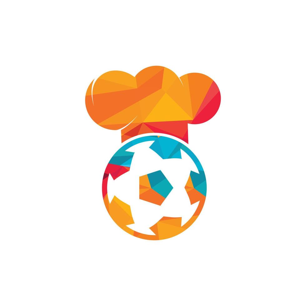 Fußball-Koch-Vektor-Logo-Design. Fußball und Kochmütze Icon Design. vektor
