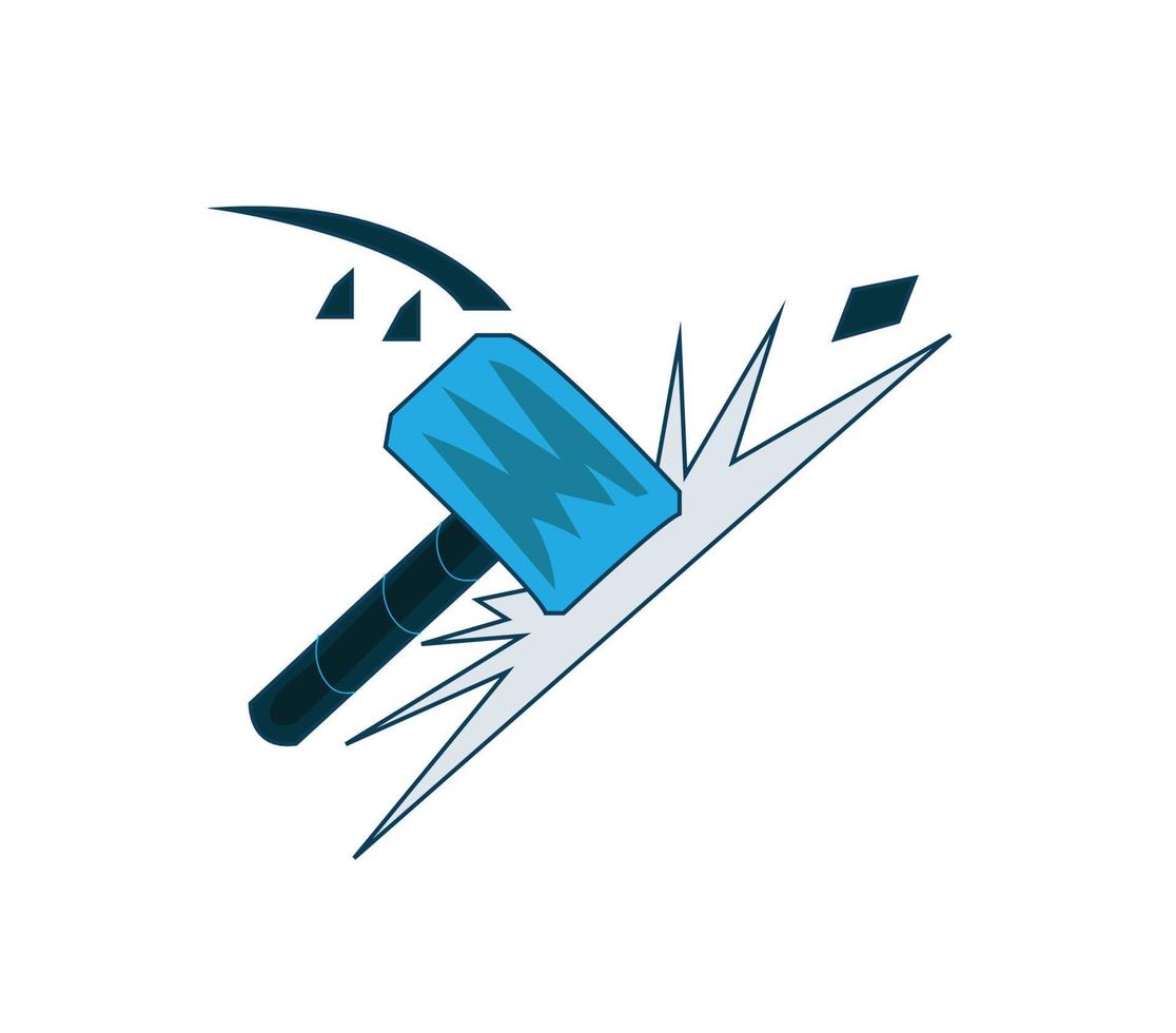 Hammer-Logo, Maskottchen-Vektorillustration auf isoliertem Hintergrund vektor