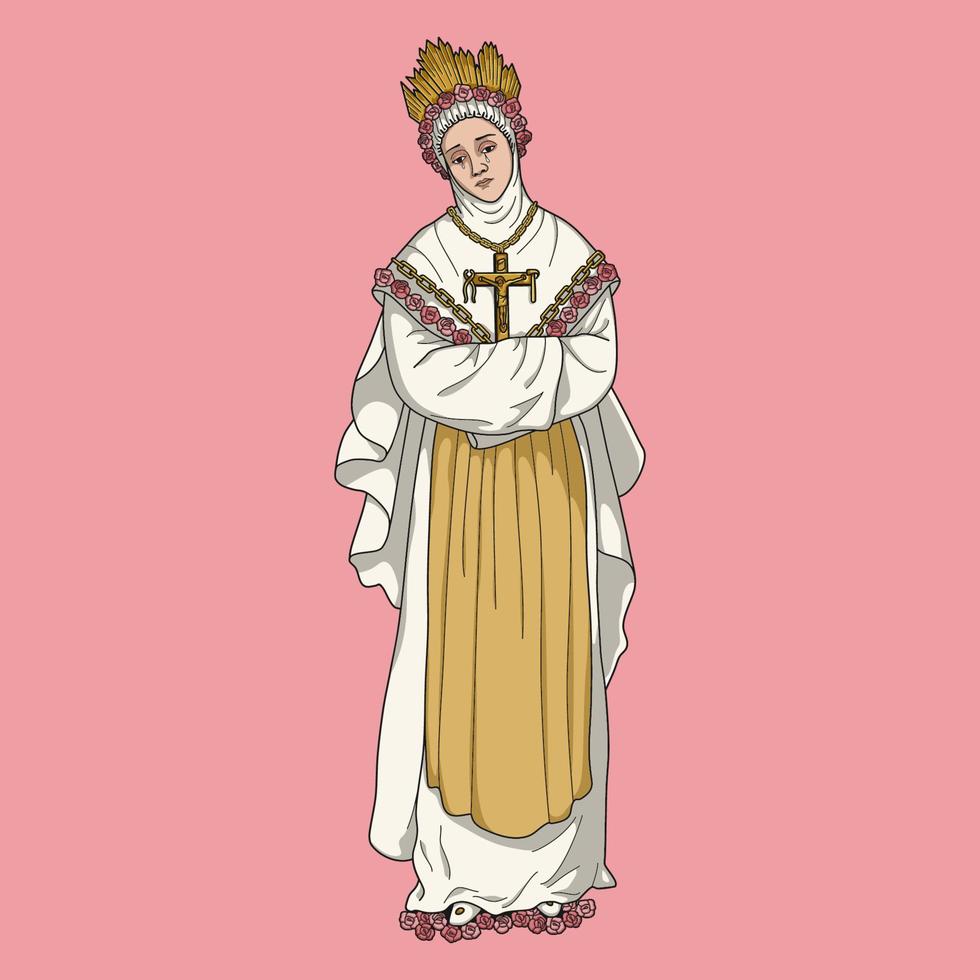 unsere dame von la salette farbige vektorillustration vektor