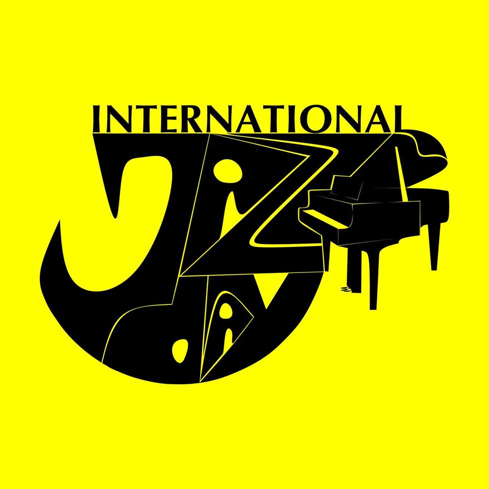 internationell jazz dag musik negativ Plats stil vektor affisch