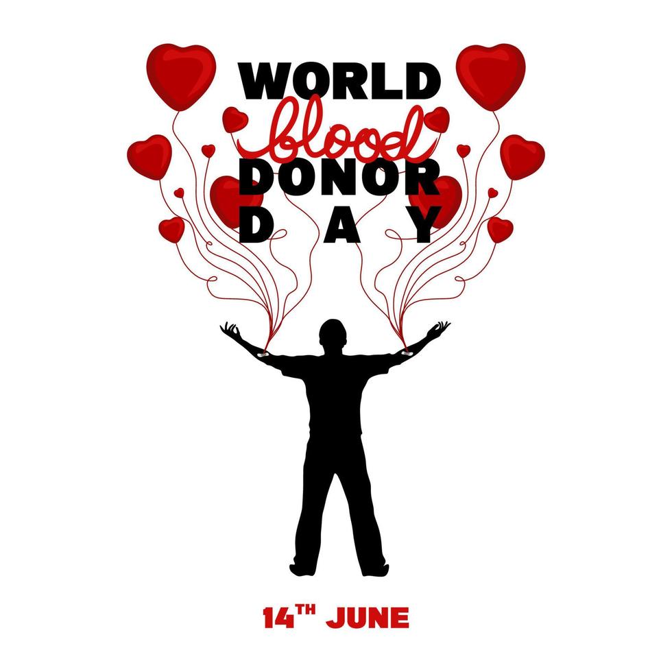 Poster zum Weltblutspendetag am 14. Juni Vektor isoliertes Banner oder Poster