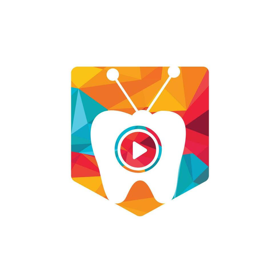 dental TV vektor logotyp design mall. tand och tv ikon design.