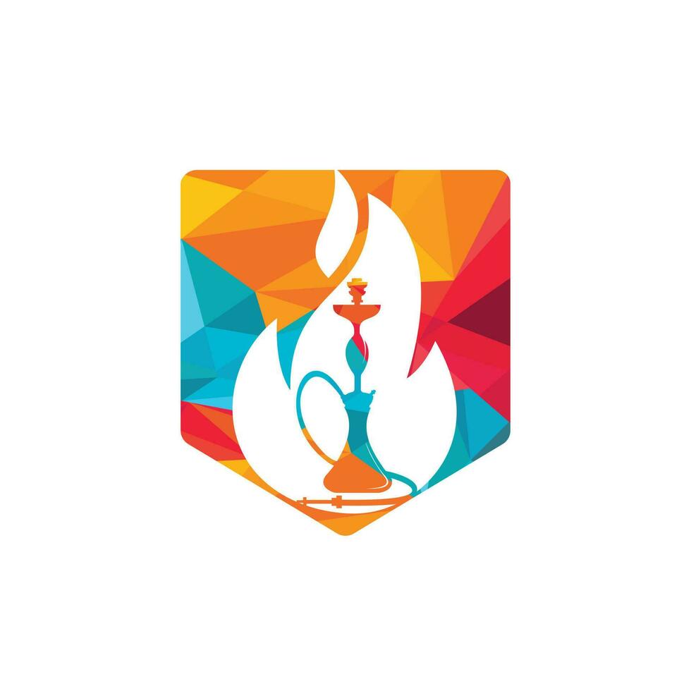 Shisha-Feuer-Vektor-Logo-Design. Arabische Bar oder Haus, Shop-Vektor-Design-Vorlage. vektor