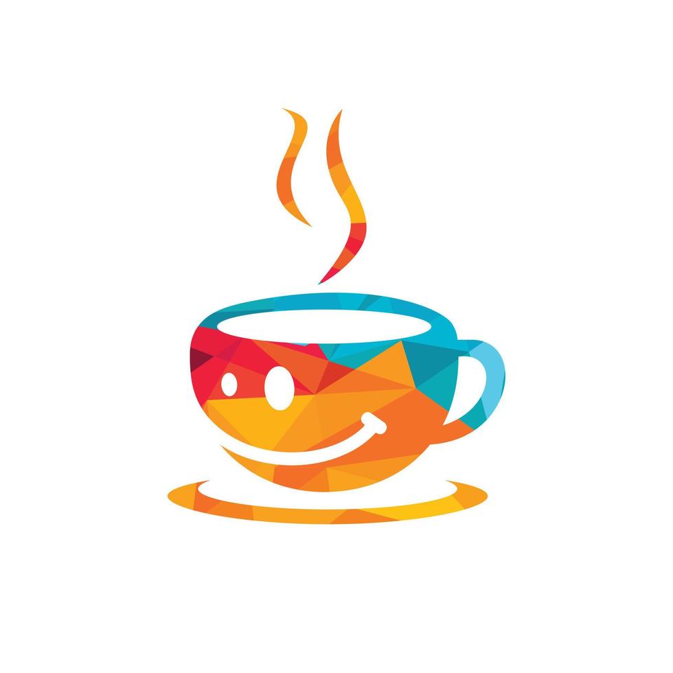 Lächeln, Kaffee, Logo, Vektorgrafik, Design. vektor