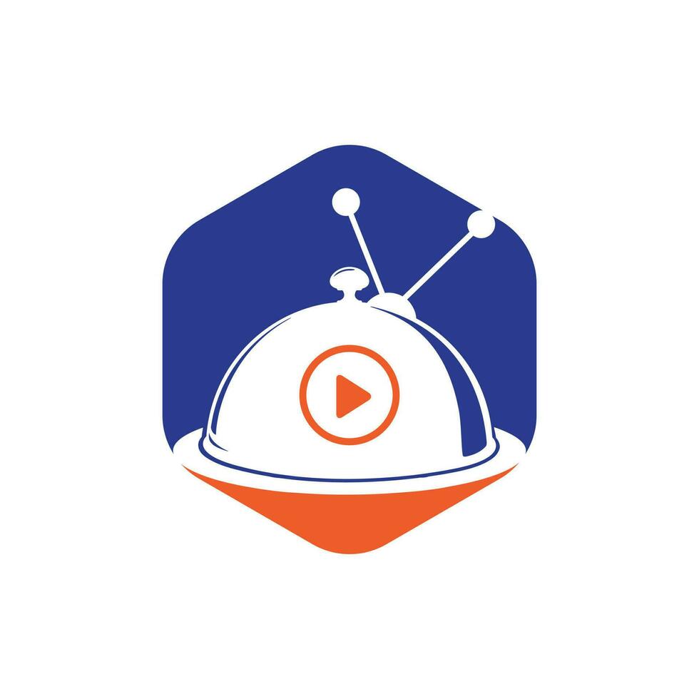 Bistro Food TV-Vektor-Logo-Design-Vorlage. Food-Channel-Logo-Konzept. vektor