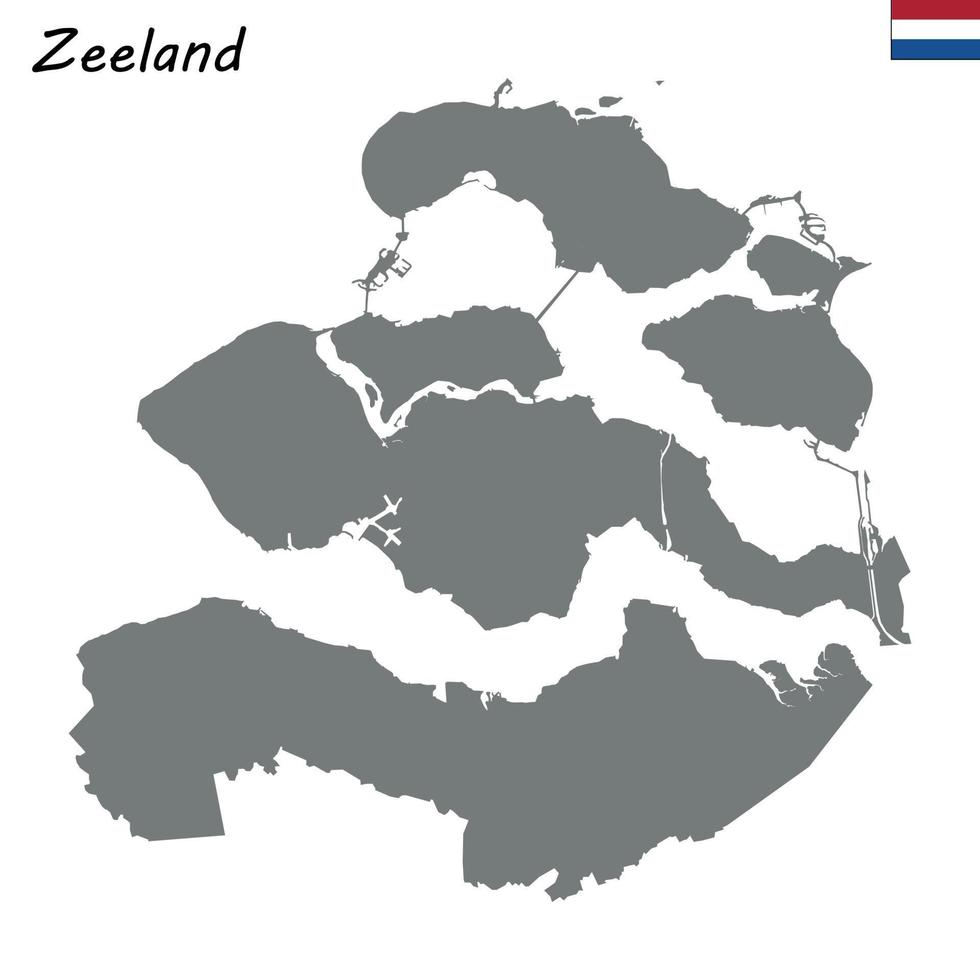 Hochwertige Karte Provinz Niederlande vektor