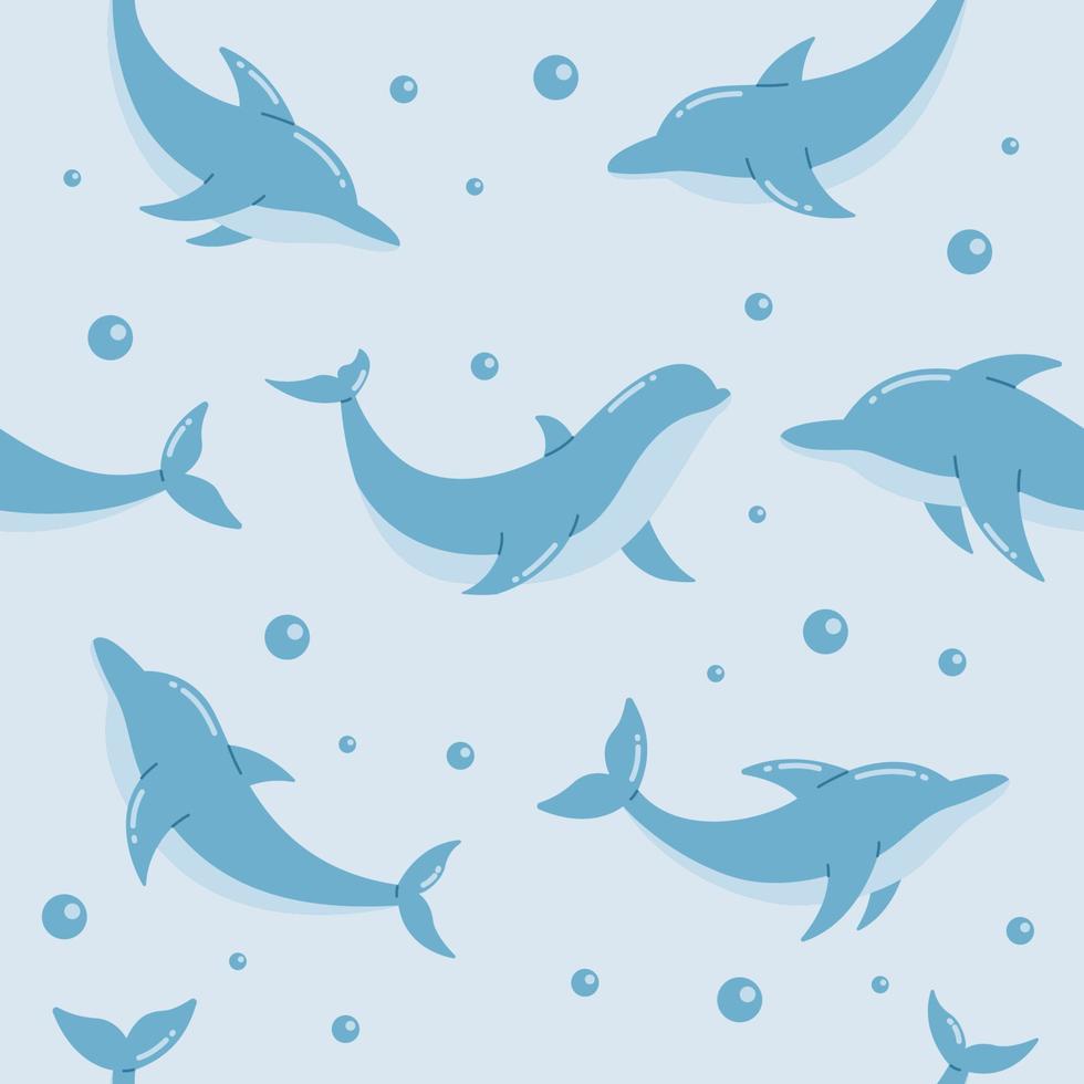 delfin sömlösa mönster bakgrund vektorillustration vektor