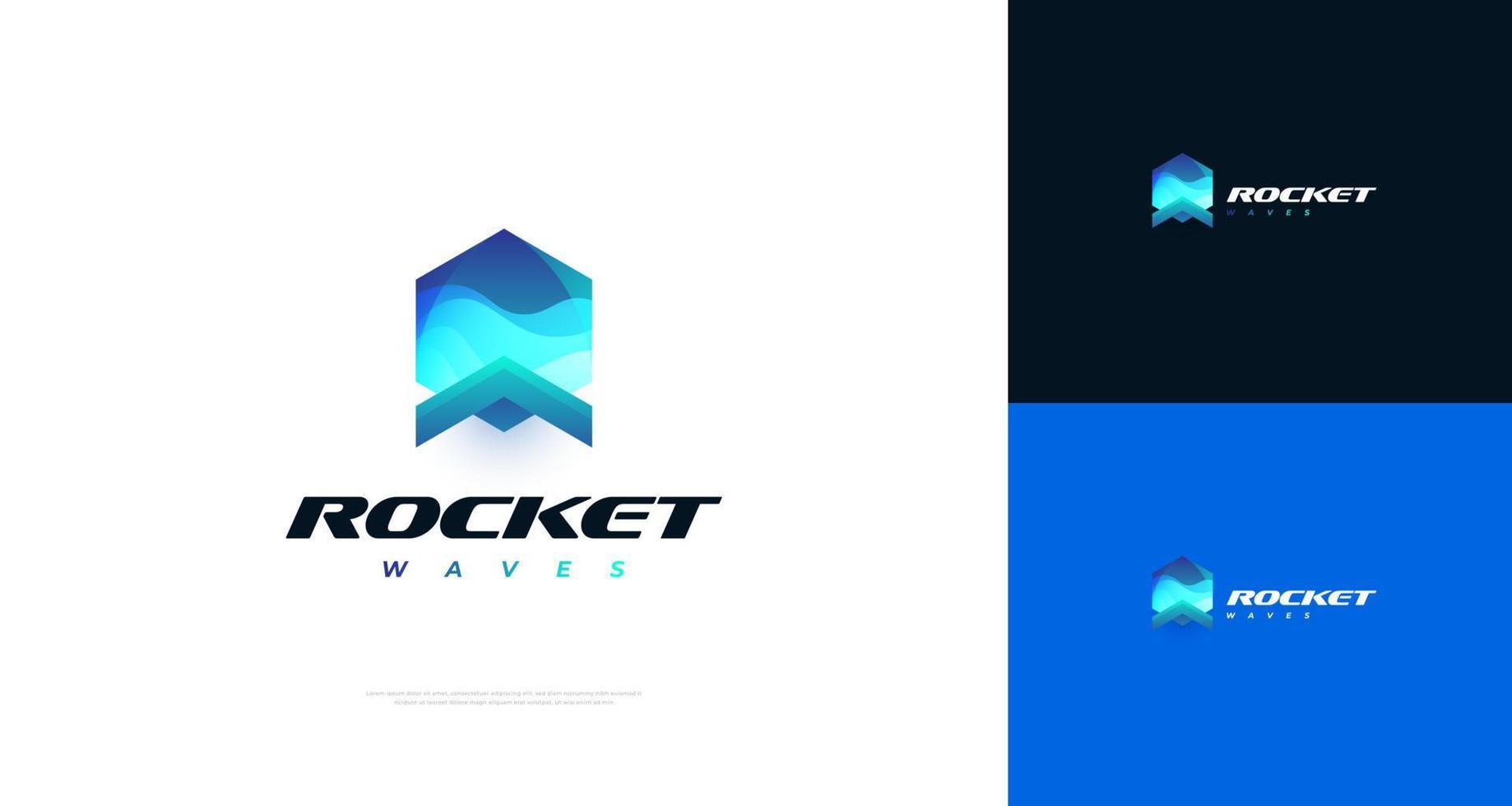 modern blå raket logotyp med hav inuti. lämplig för företag, miljö, och teknologi logotyp vektor