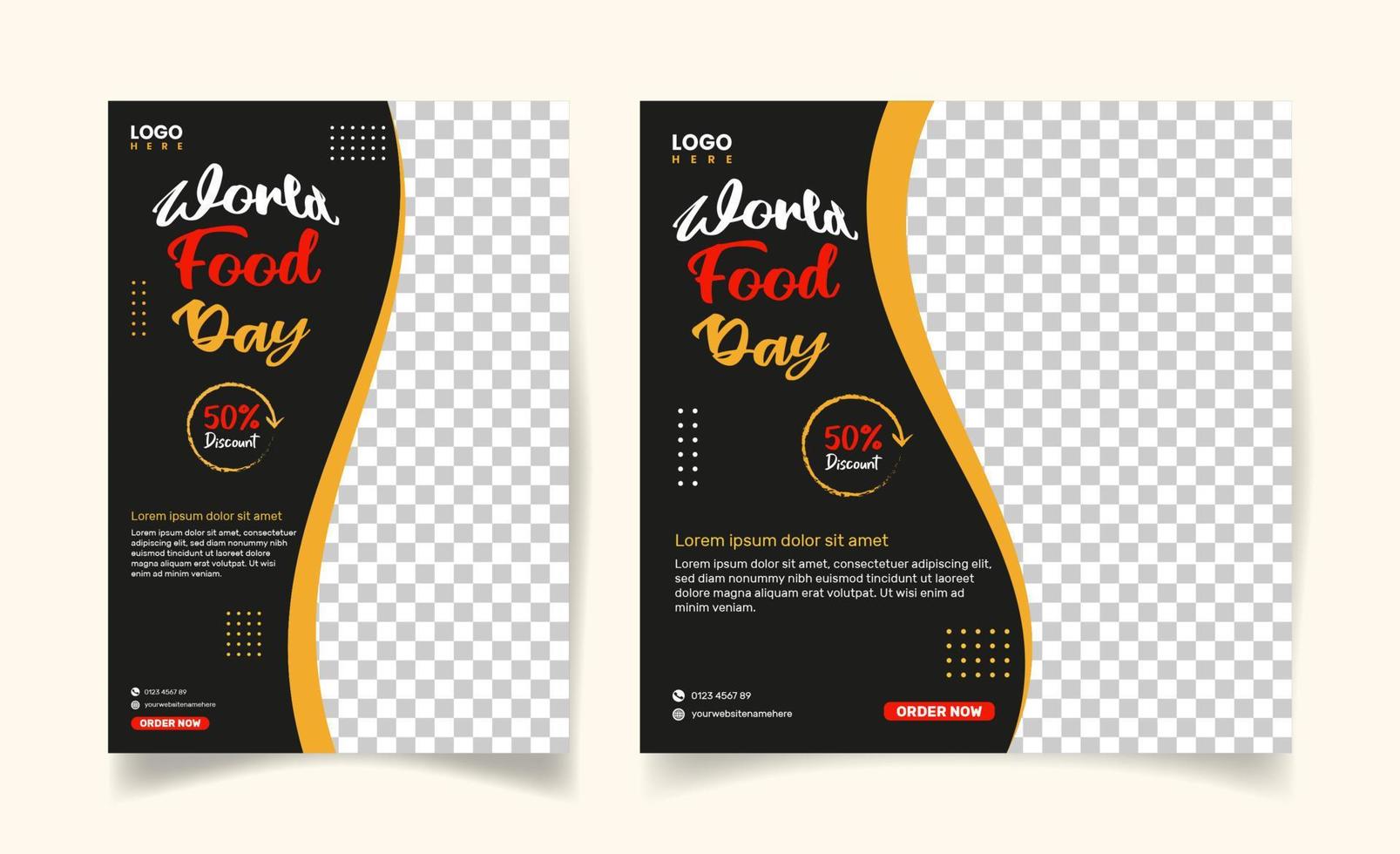 värld mat dag design mall för flygblad och social media posta vektor