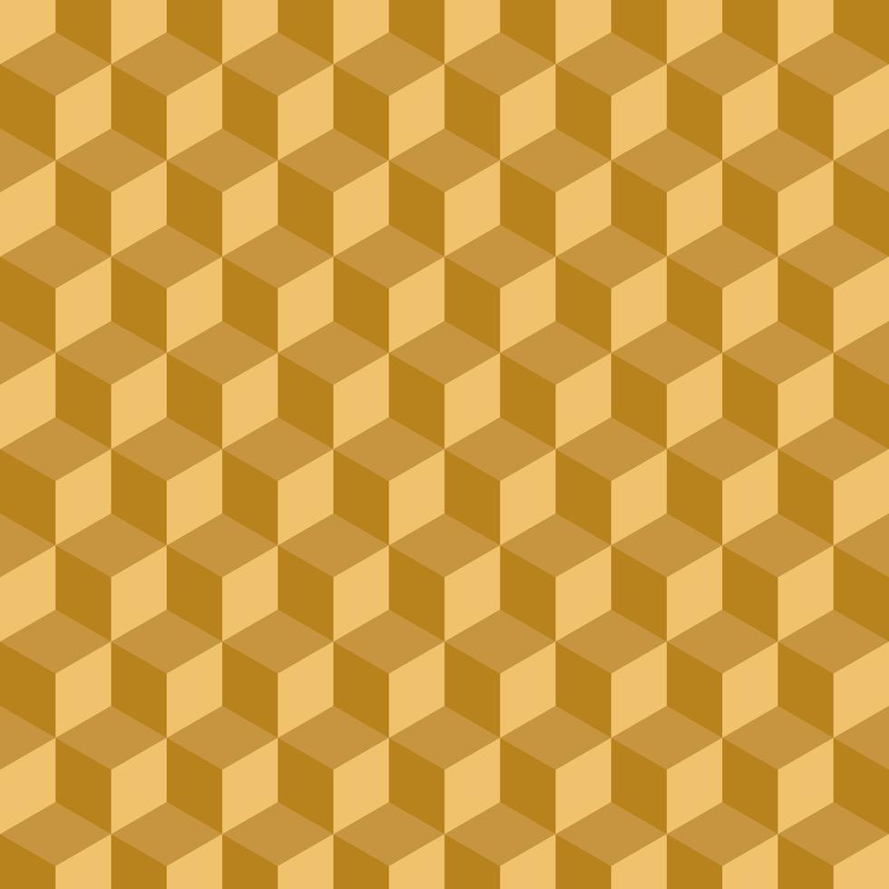 goldenes geometrisches 3d-würfelmuster. abstrakter Hintergrund. vektor