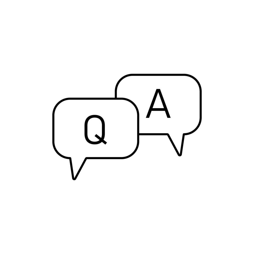 Fragen und Antworten Sprechblasensymbol. FAQ-Chat für Ihr Design vektor