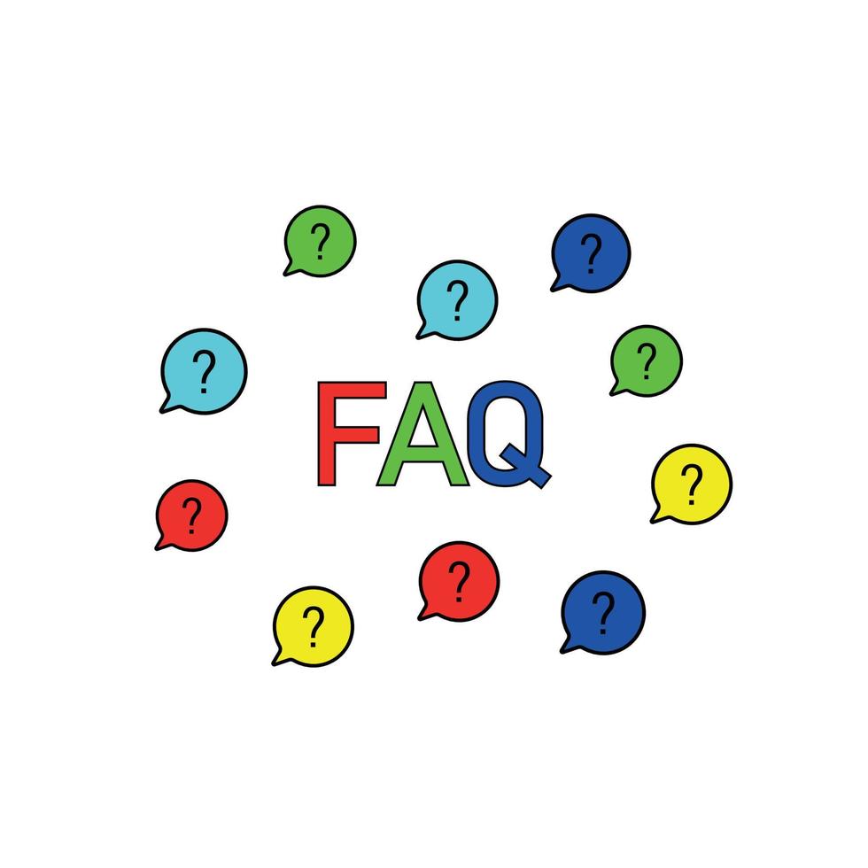 frågor Tal bubbla ikon. faq chatt symbol för din design vektor