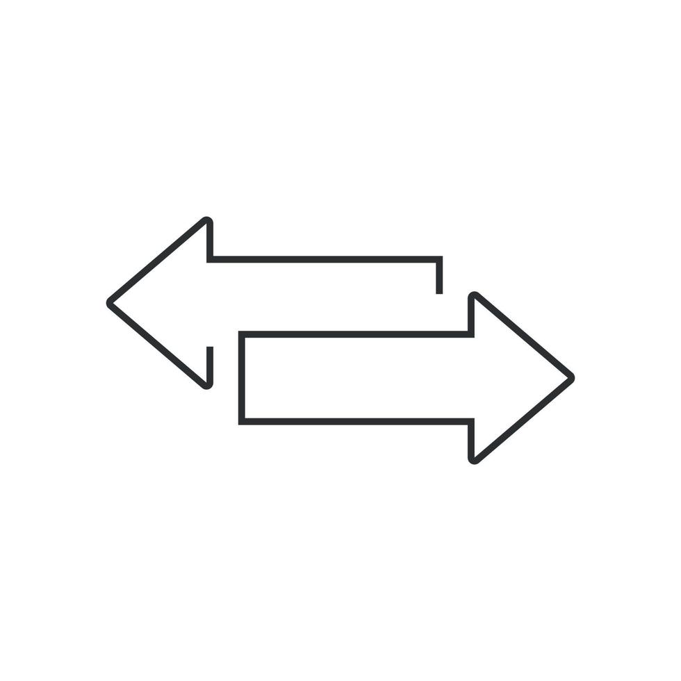 Symbol mit zwei entgegengesetzten Pfeilen. Übertragungszeichen für Ihr Design vektor
