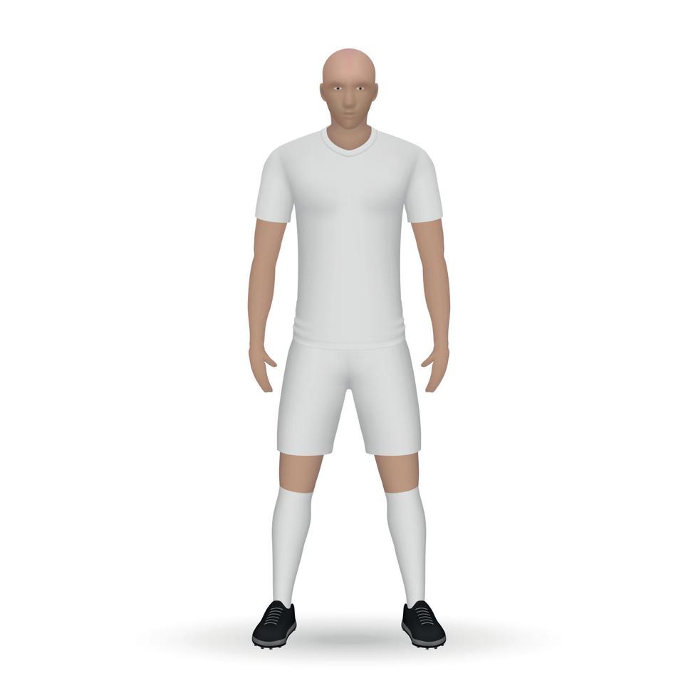 3D-realistisches Fußballspieler-Mockup. Fußball-Team-Kit-Vorlage vektor