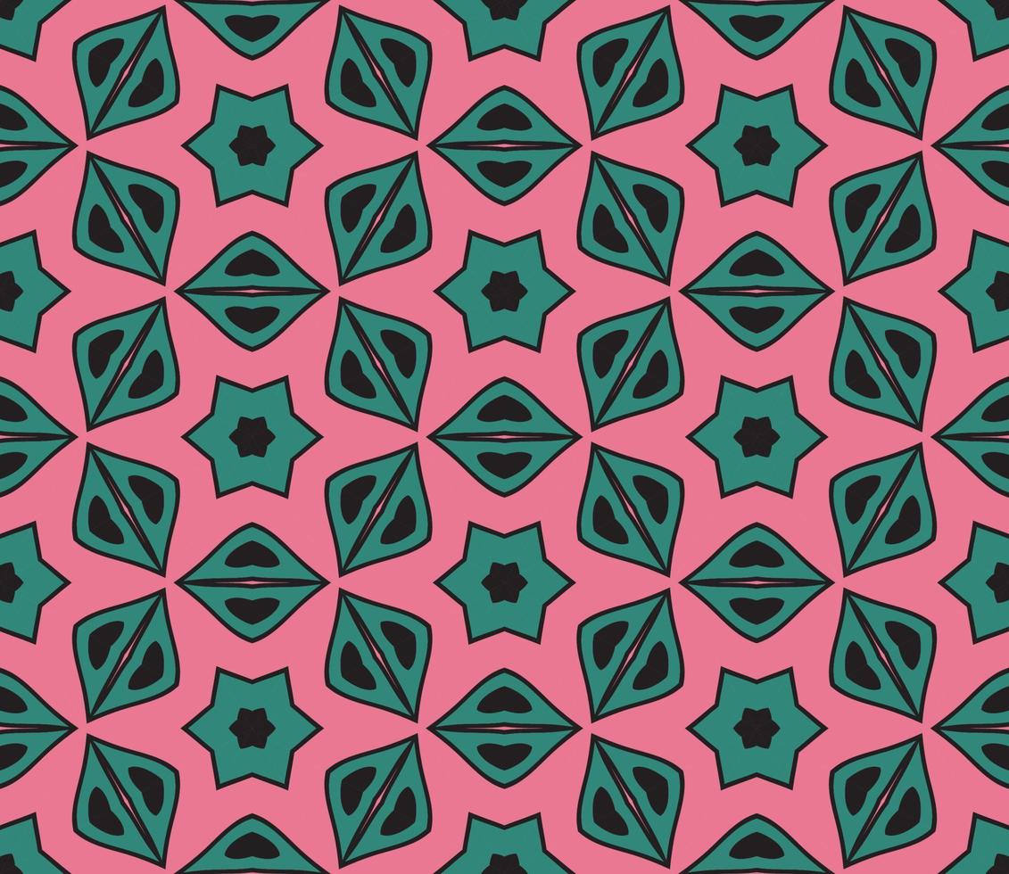 nahtloses Muster des abstrakten bunten Gekritzelhexagons. Geo-Shape-Hintergrund. Mosaik- vektor