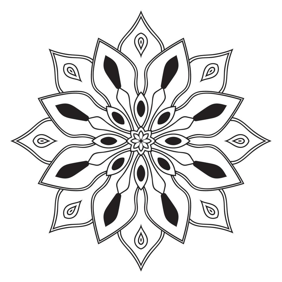 söt mandala. dekorativ runda klotter blomma isolerat på vit bakgrund vektor