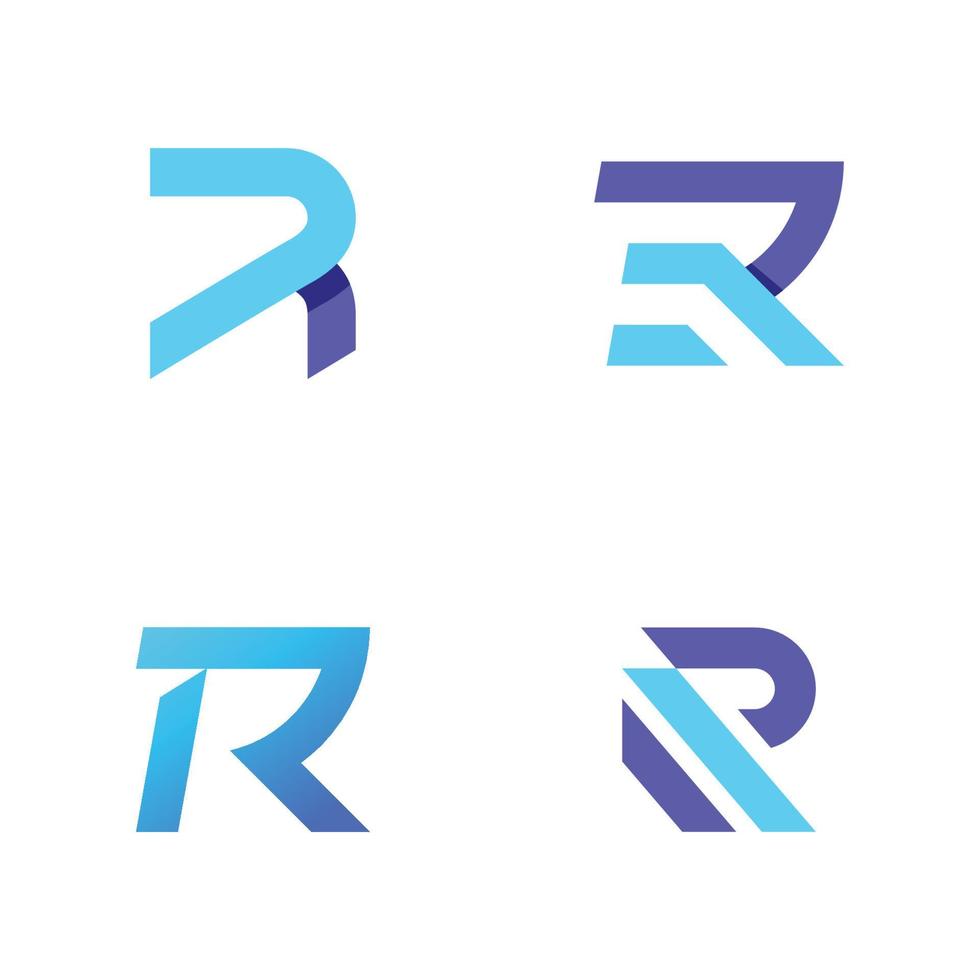 r versal första logotyp design mall vektor illustration