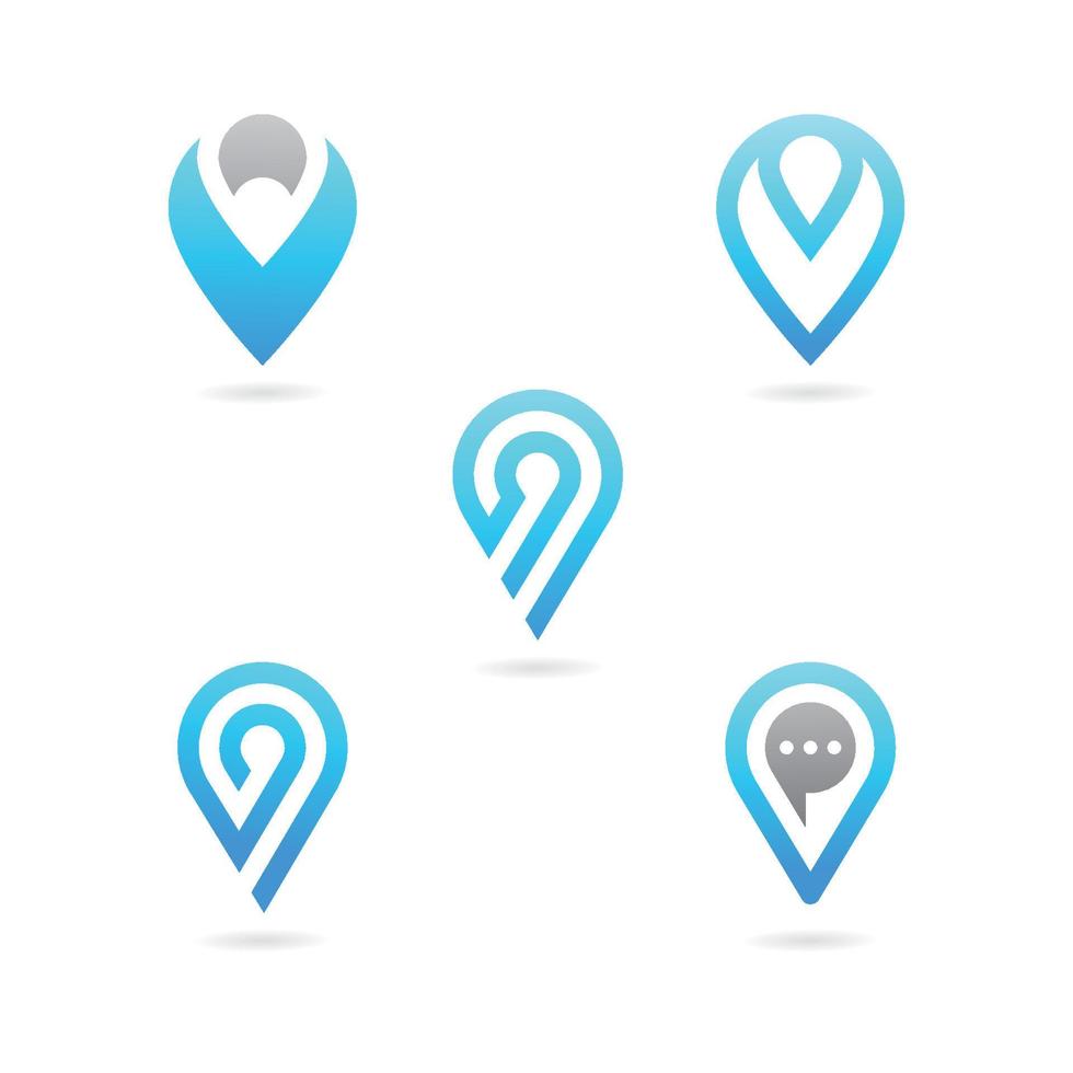 abstraktes Standort-Pin-Logo-Icon-Design vektor