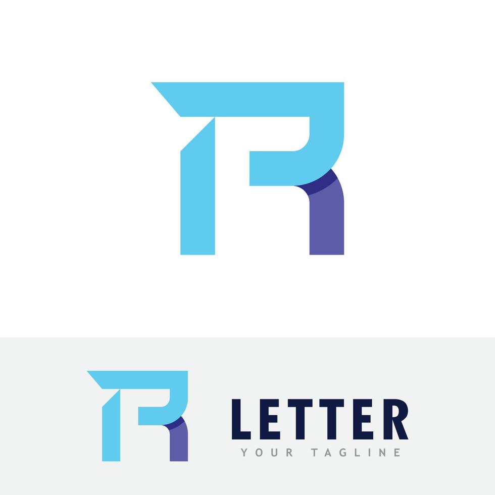 r versal första logotyp design mall vektor illustration