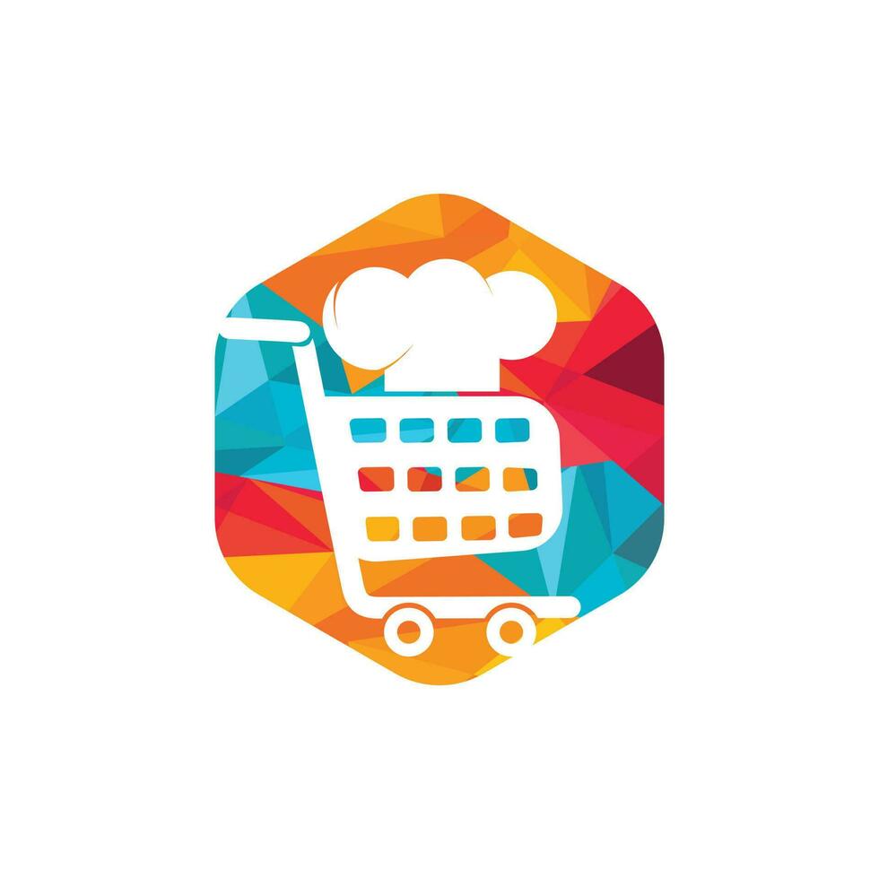 Illustration Business-Einkaufswagen mit Kochmütze Zeichen-Logo-Design-Vorlage. vektor