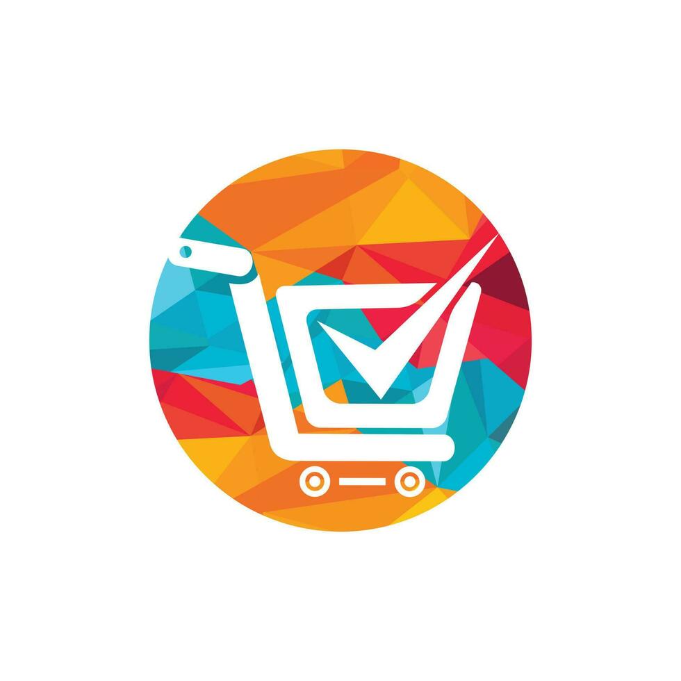 Design-Vorlage für sicheres Shopping-Vektor-Logo. Trusted Choice Einkaufswagen-Logo-Icon-Design. vektor