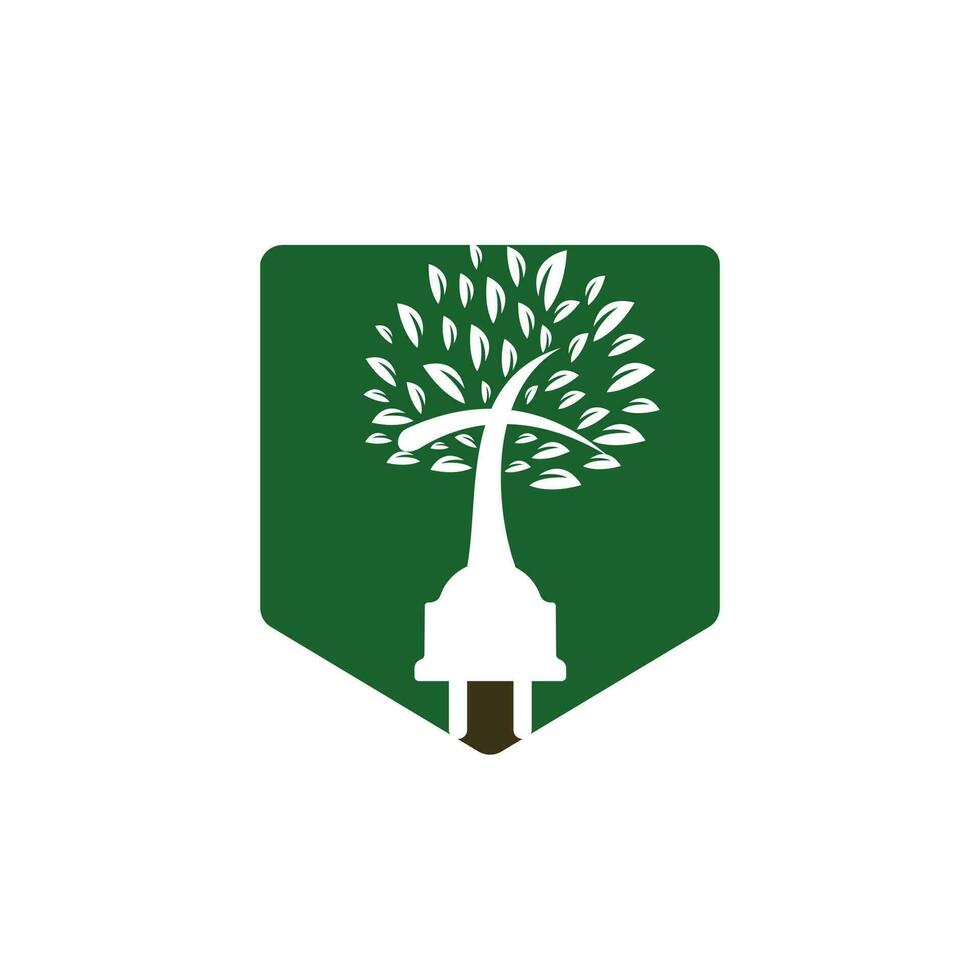 tech kyrka logotyp begrepp. sladd och kyrka träd ikon logotyp design. vektor