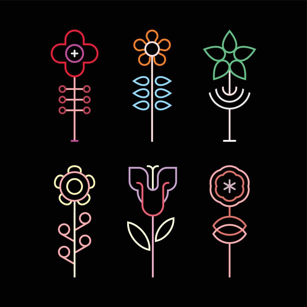 Neonblumen ClipArt vektor