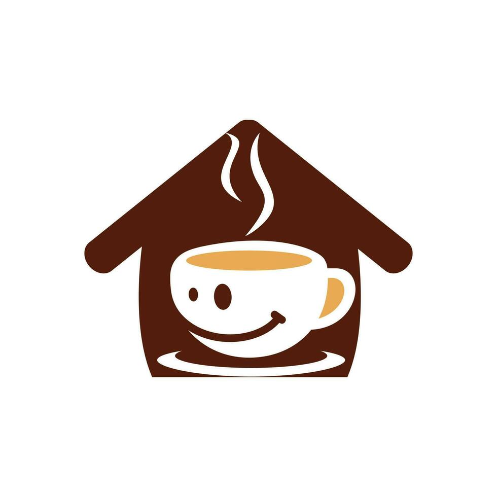 leende kaffe logotyp vektor illustration design.