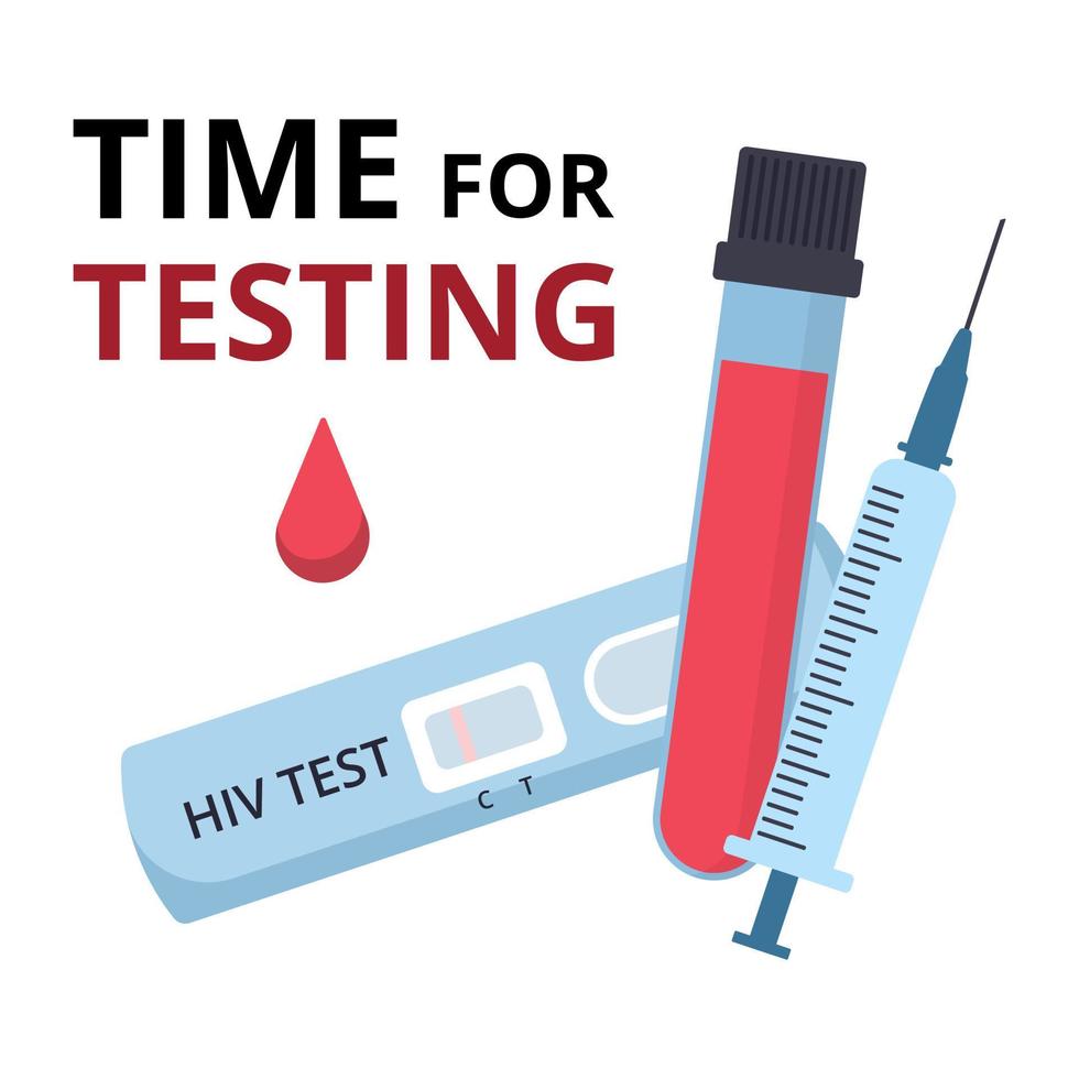 hiv test koncept. hiv, aids världsdagen, sjukdomsmedvetande koncept. bakgrund för affischer, webb, banners, flygblad, etc. vektor
