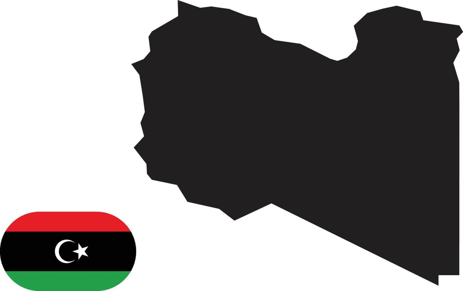 karta och flagga av Libyen vektor
