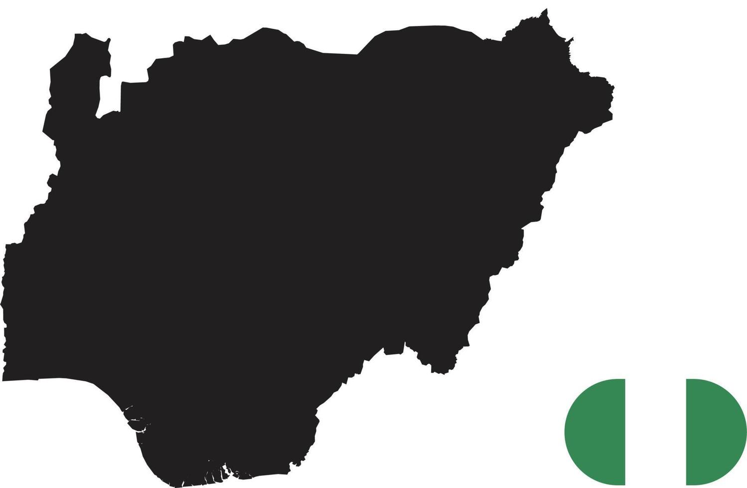 nigerias karta och flagga vektor