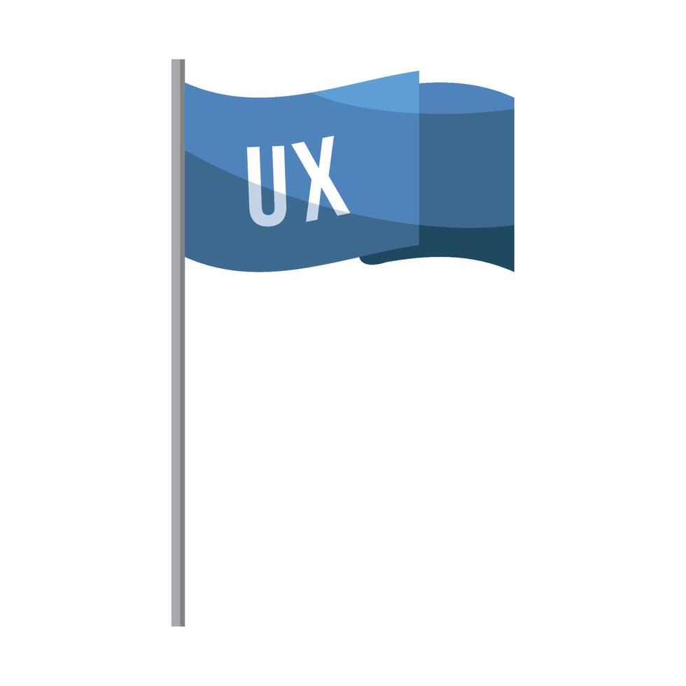 ux-Wort in der Flagge vektor