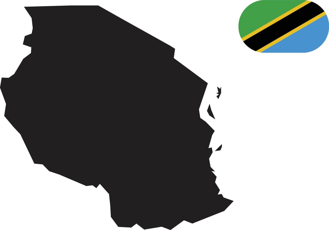 Karte und Flagge von Tansania vektor