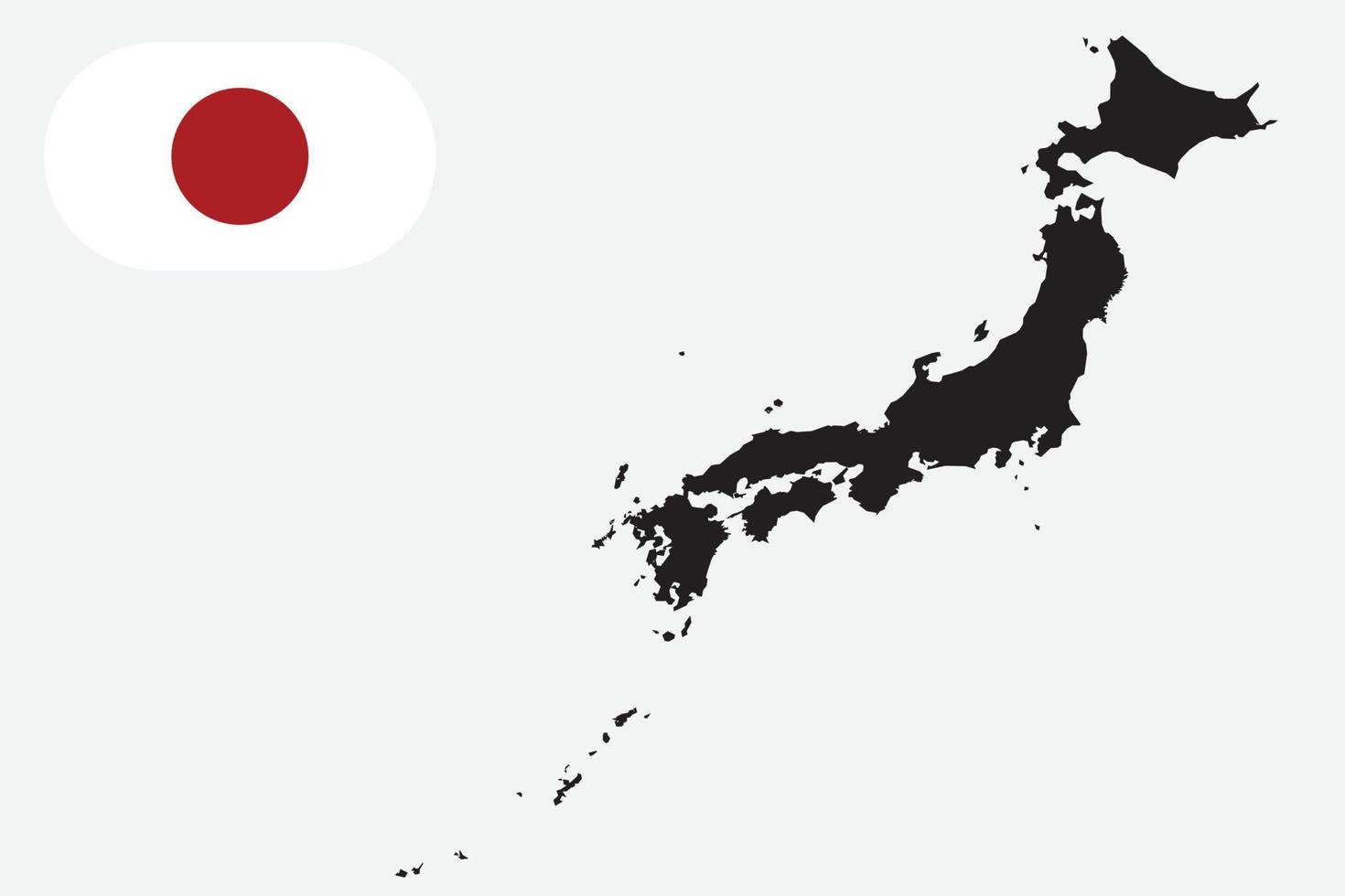 Karte und Flagge von Japan vektor