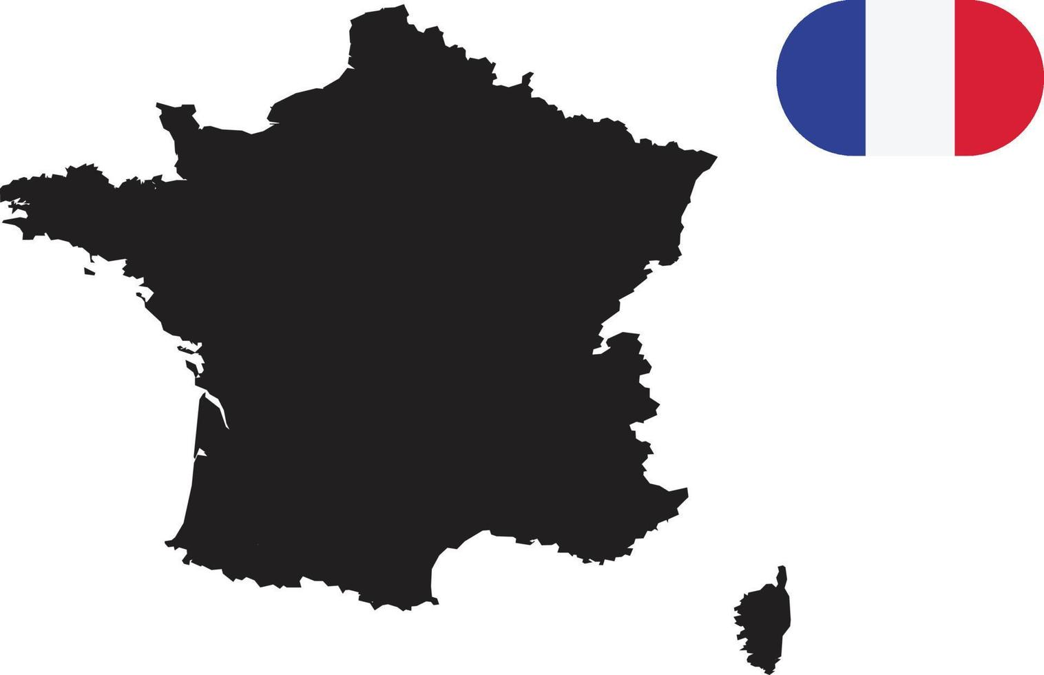 Frankrikes karta och flagga vektor