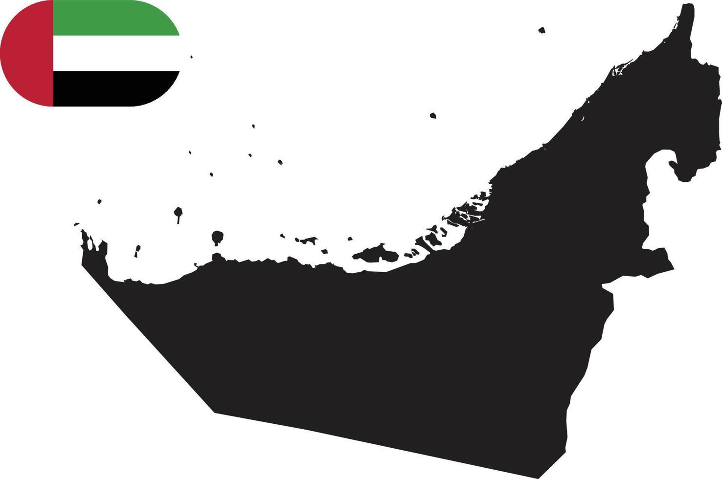 Karte und Flagge der Vereinigten Arabischen Emirate vektor