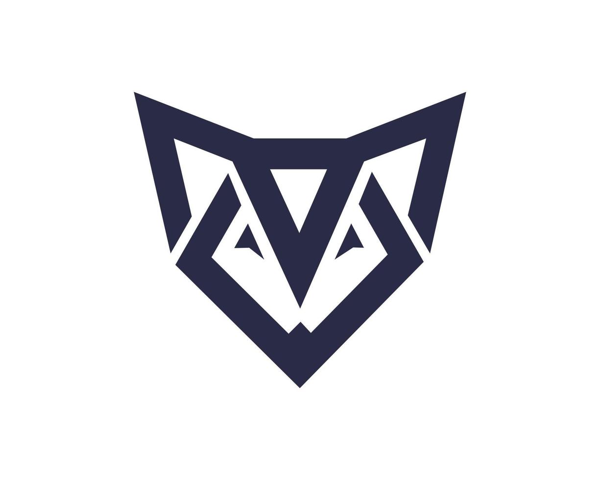 Fuchs minimalistisches Logo. Fuchs-Logo-Vorlage Fuchs-Monogramm-Logo, Fuchs und Diamant vektor