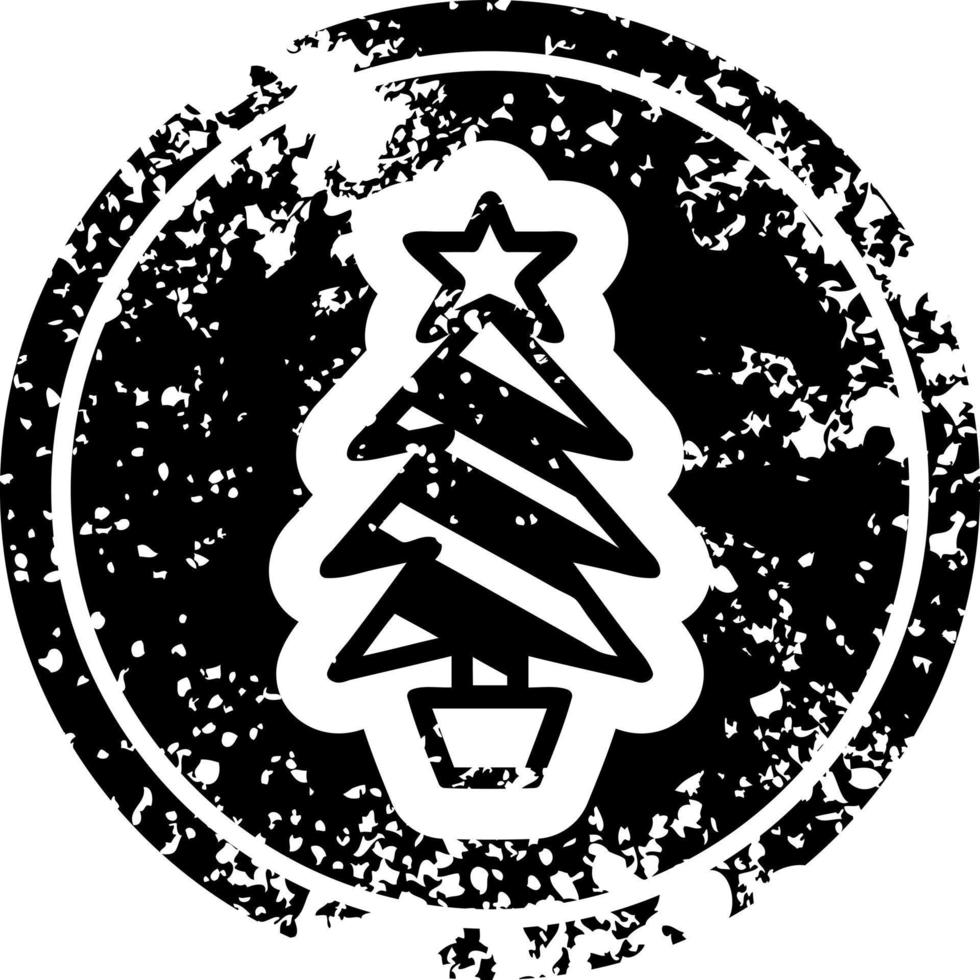 Symbol für beunruhigten Weihnachtsbaum vektor