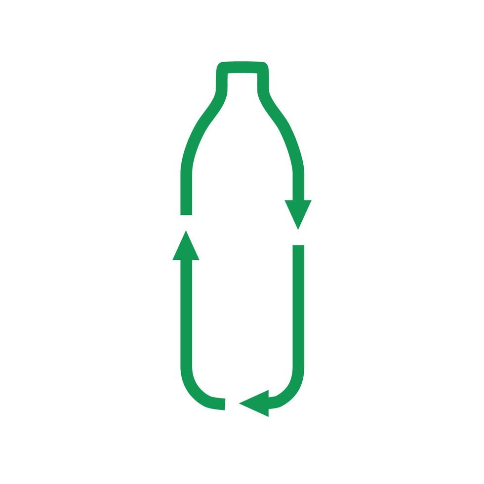 Symbol für die Vektorlinie der Plastikflasche recyceln. für Ihre Gestaltung vektor