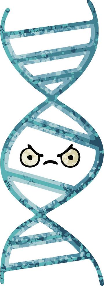 Cartoon-Dna-Strang im Retro-Illustrationsstil vektor