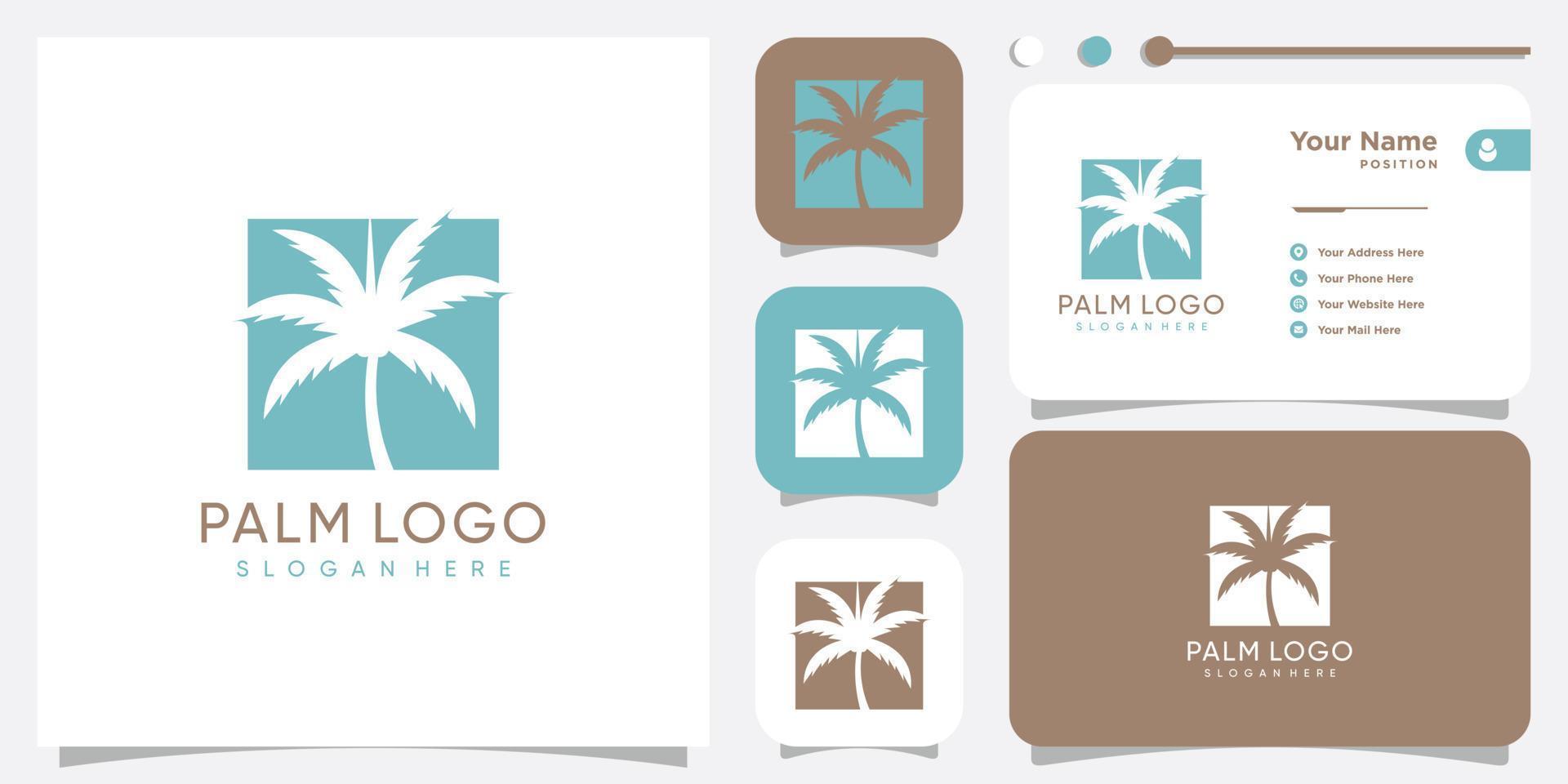 Palm-Logo-Design-Vektor mit kreativem, einfachem und einzigartigem Konzept vektor