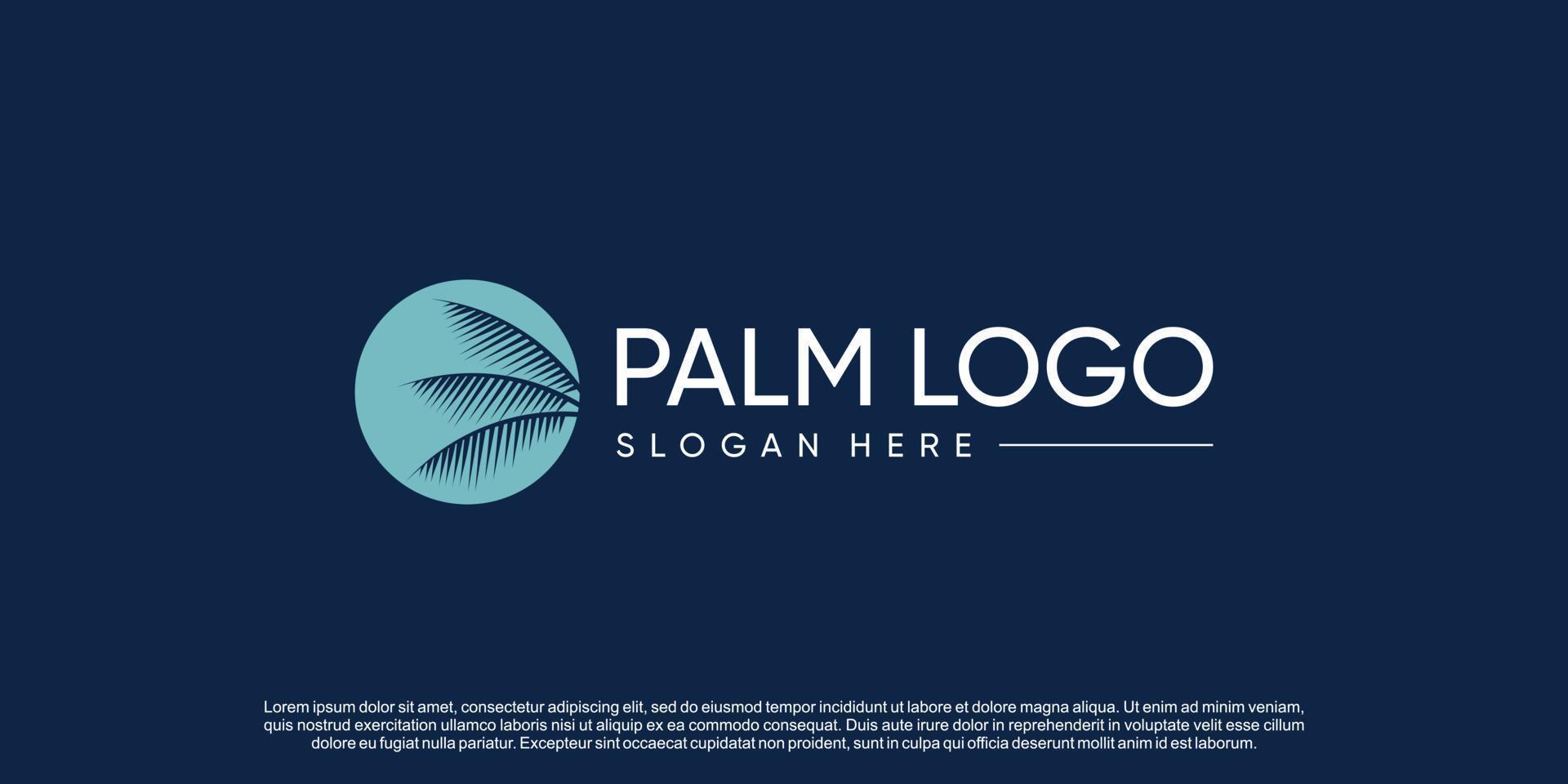 Palm-Logo-Design-Vektor mit kreativem, einfachem und einzigartigem Konzept vektor