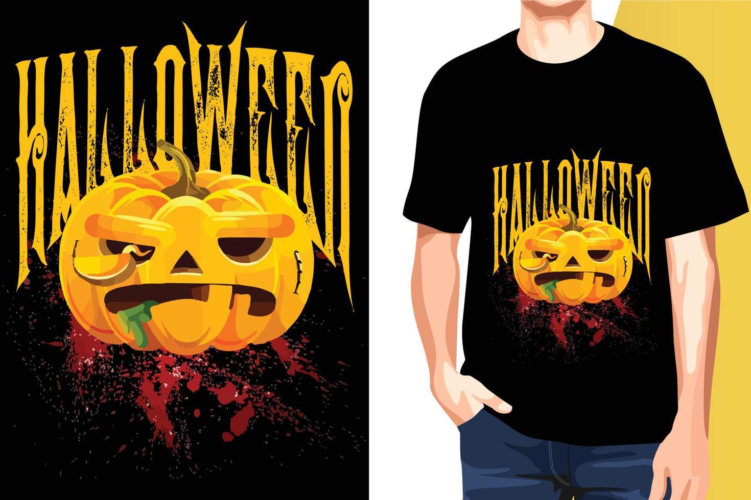 Halloween druckfertige T-Shirt-Design-Vektorvorlagen vektor