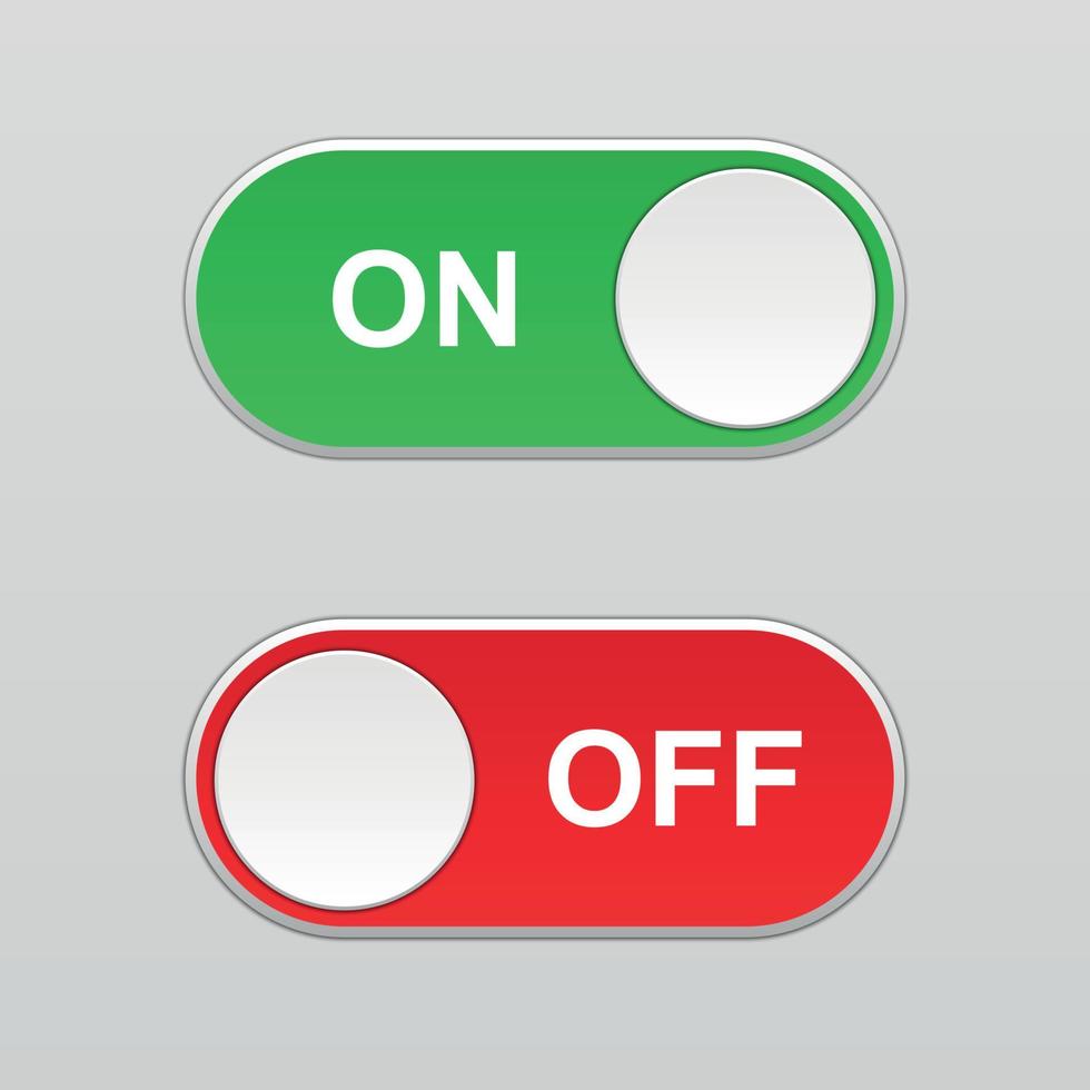 på och av toggle växla knapp . vektor
